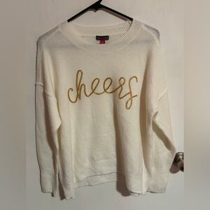 Vince Camuto “Cheers” Embellished Crewneck Sweater